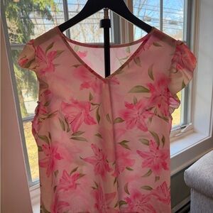 Lilly Pink Women's Top * Flutter Sleeves * Spring Boho * Work Top